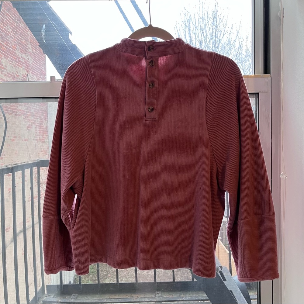 Madewell Texture & Thread Button-Back Mockneck Top - image 3